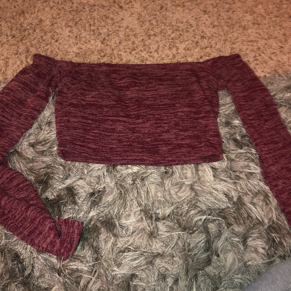 Cropped off the shoulder top